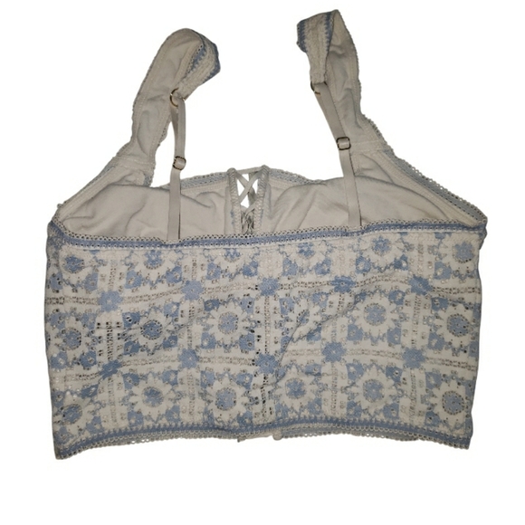 Aerie Lace Bralette in Cream and Blue- S - Picture 3 of 3